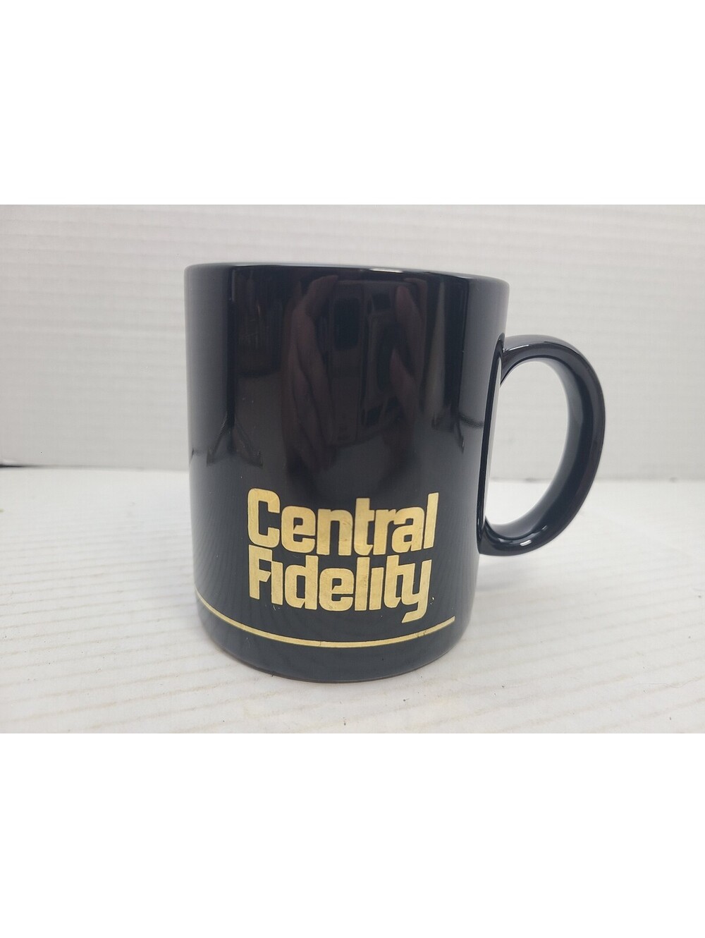 Central Fidelity Bank Black & Gold Advertising Ceramic Coffee Mug